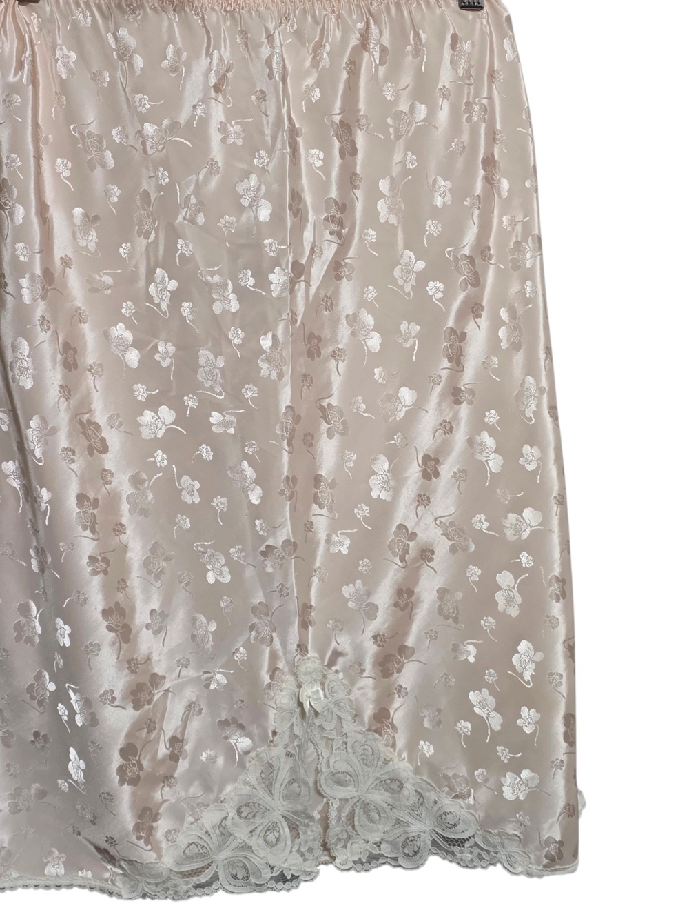 Vtg Barbizon Pink Satin Lace Half Slip Skirt Lingerie Y2K Coquette Cottagecore M - Picture 2 of 9